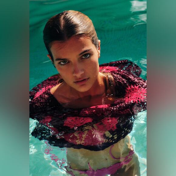 Zara SHORT SLEEVE CROCHET TOP Size Small - Picture 4 of 12